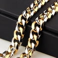 thumbnail image 3 of QQTDFG 10/12/15/1​7mmFashion Stainless Steel Men Chain Necklace Bracelet Hiphop Jewelry-36 inch-12mm-SilverGold, 3 of 6