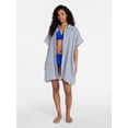 thumbnail image 2 of Time and Tru Women's Button Down Coverup, Sizes S/M, Blue/White, 2 of 5