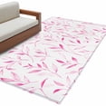 thumbnail image 2 of Pink Leaf Area Rug 3x5 FT, Non Slip Entryway Bedside Carpet, Modern Botanical Foliage Plant Country Flower Washable Soft Floor Carpet Indoor Mat Non-Shedding Throw Rugs for Dorm Kitchen Home Office, 2 of 8