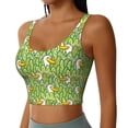 thumbnail image 2 of Fotbe Cartoon Duck Pattern Womens' Sports Bra Longline Wirefree Padded with Medium Support Sports Moisture-Wicking Workou Vest,Tank Top-Medium, 2 of 7