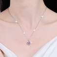 thumbnail image 5 of SFTING 925 Sterling Silver Elegantly Lucky Four Leaf Clover Halo Pendant With 1CT Cubic Zirconia Necklace Gift for Women Wife Mom, 5 of 8