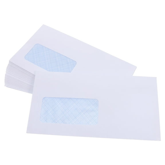 HAMPPLIES 50Pcs White Envelopes with Left Window for Business Correspondence Self Seal