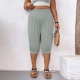 thumbnail image 5 of VBVC Women's Plus High Waisted Harem Capri Pants , Casual Summer Joggers For Women , Ladies' Lightweight Yoga Lounge Trousers with Pockets, Gray , L-5XL, 5 of 9