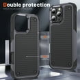 thumbnail image 2 of Dteck Case for iPhone 16 Pro Max,Shockproof Silicone Heavy Duty Dual Layer Protective Hard PC Textured Back & Soft Bumper Cover for iPhone 16 Pro Max,Gray, 2 of 7