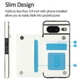 thumbnail image 5 of Wallet Case for Google Pixel 9 / 9 Pro with Card Holder, Back Folio Flip Premium PU Leather Kickstand Card Slots Case, Double Strong Magnetic Clasp Durable Shockproof Phone Case,White, 5 of 10