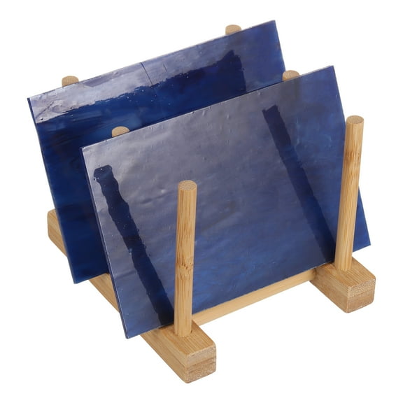 Uxcell 4 x 6" Stained Glass Sheets 2 Sheets Transparent Art Glass Dark Blue