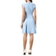 thumbnail image 3 of Vestido de trabajo INSPIRE CHIC para mujer, sin mangas, con escote en V, elegante, corte A, mini vestido, XS, azul claro, 3 of 6