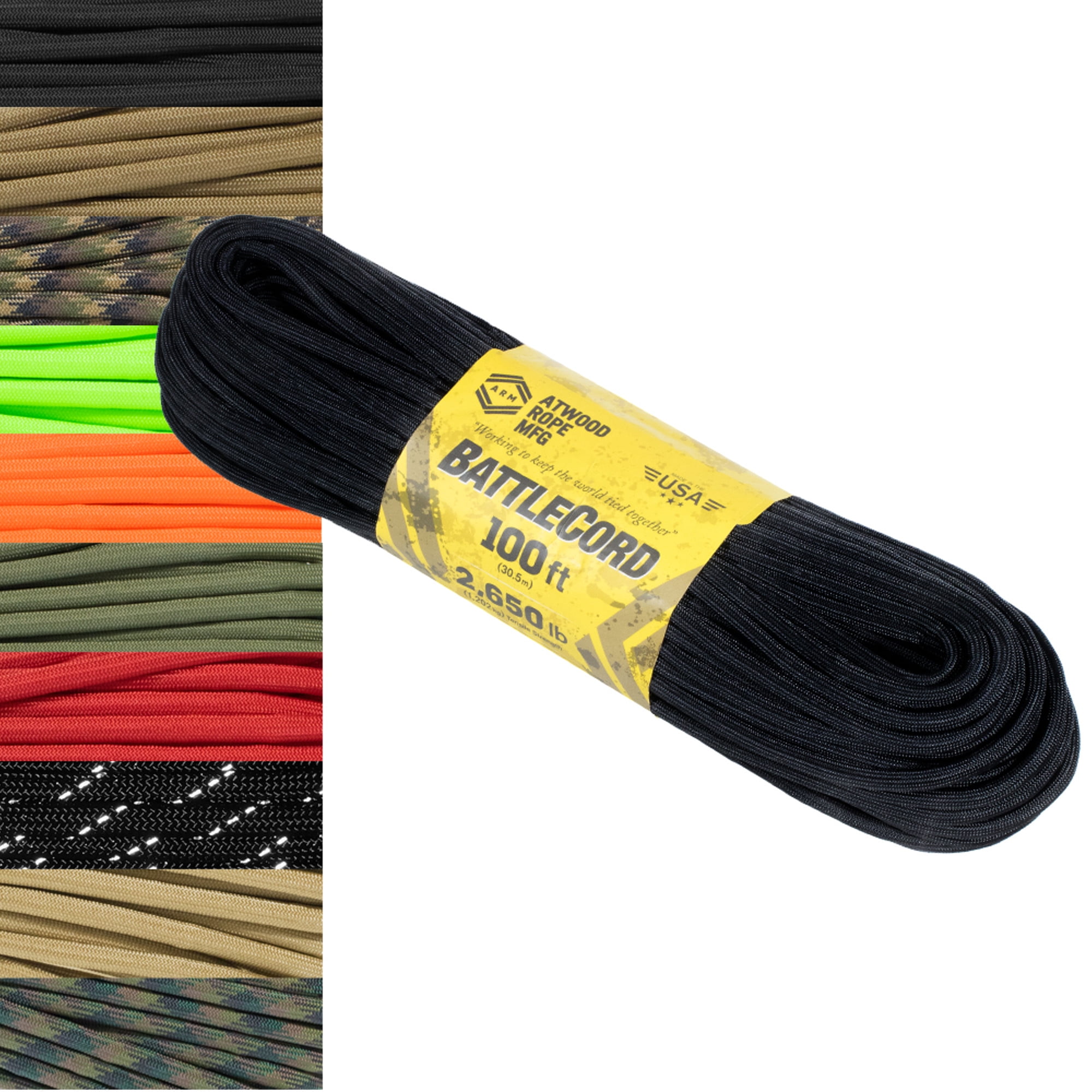 5.6mm BattleCord  Ultra Strong & Tough Rope  2650lb Tensile Strength  USA Made