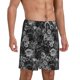 thumbnail image 2 of Balery Black Cats In A Garden Pantalones cortos de pijama de punto de algodón para hombre con cinturilla y bolsillos-XX-Large, 2 of 6
