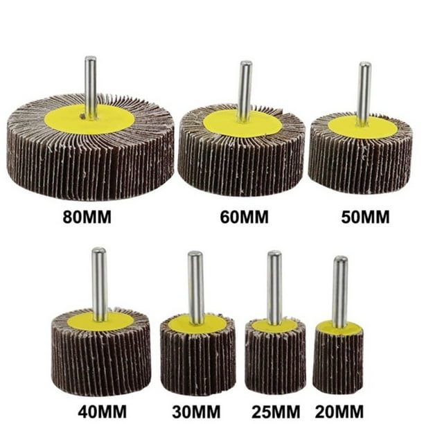 BTOER 80/60/50/40/30/25/20mm Emery Cloth Sanding Flap Wheel Disc