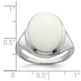 thumbnail image 4 of Sterling Silver Rhodium-plated White Agate Ring, 4 of 6