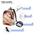 thumbnail image 3 of Honeii Baseball Ball With Flag Print Canvas Backpack for School & Outdoor,Laptop Excursion Backpack,Notebook School Bookbag For Men Women,for Work, Travel, and Everyday Use-Small, 3 of 5