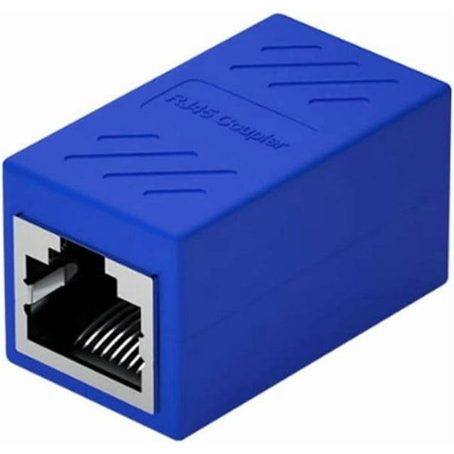 KOMI RJ45 Adaptateur Répartiteur Ethernet, Répartiteur de Câble Ethernet, Tête Traversante/tête en T/une à Deux Rallonges/connexion Tête en T Adaptateur Répartiteur de Réseau (Tête Traversante Bleu)