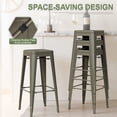 thumbnail image 3 of VINEEGO 30 Inches Metal Bar Stools for Counter Height Indoor Modern Stackable Industrial Stools Set of 4 (Gun), 3 of 7