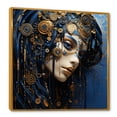 thumbnail image 2 of Designart "Tribal Inspired Fashion Woman in Gold and Blue II" Fashion Framed Wall Art - Gold Fashion Woman Entryway Framed Wall Art, 2 of 6