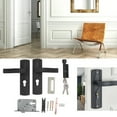 thumbnail image 4 of Bedroom Door Lock Set, Door Handle Lock Keys Set Black Large Solid Knob Thickened Handle Universal  For Livingroom, 4 of 8