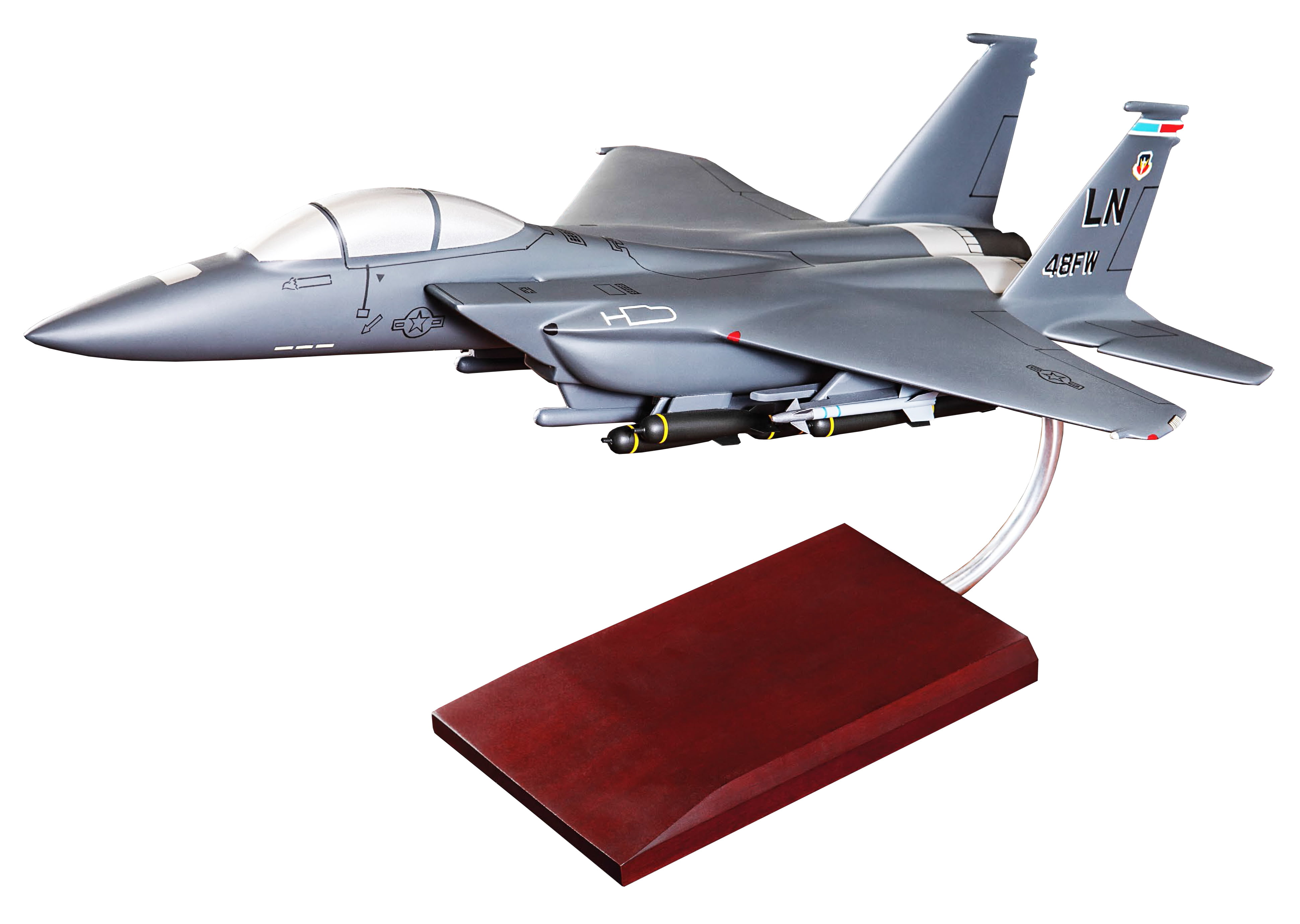 Mastercraft Boeing F-15E Strike Eagle DIY Mahogany Wood Model Kit 1:42 Scale 