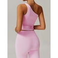 thumbnail image 6 of Women'S One Shoulder Tank Tops Sleeveless Slim Fit Cropped Tee Shirt Y2k Tops Pink XL, 6 of 8