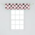 thumbnail image 2 of Flamingo Window Valance, Geometric Modern Pattern of Exotic Birds with Abstract Circle Shapes, Curtain Valance for Kitchen Bedroom with Rod Pocket, 54" X 18", Pink and Dark Blue Grey, by Ambesonne, 2 of 2