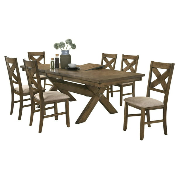Raven Wood Dining Set Erfly Leaf, Wooden Dining Table And Six Chairs