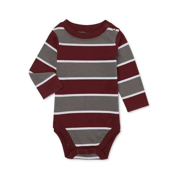 Garanimals Baby Boy Long Sleeve Striped Bodysuit, Sizes 024 Months