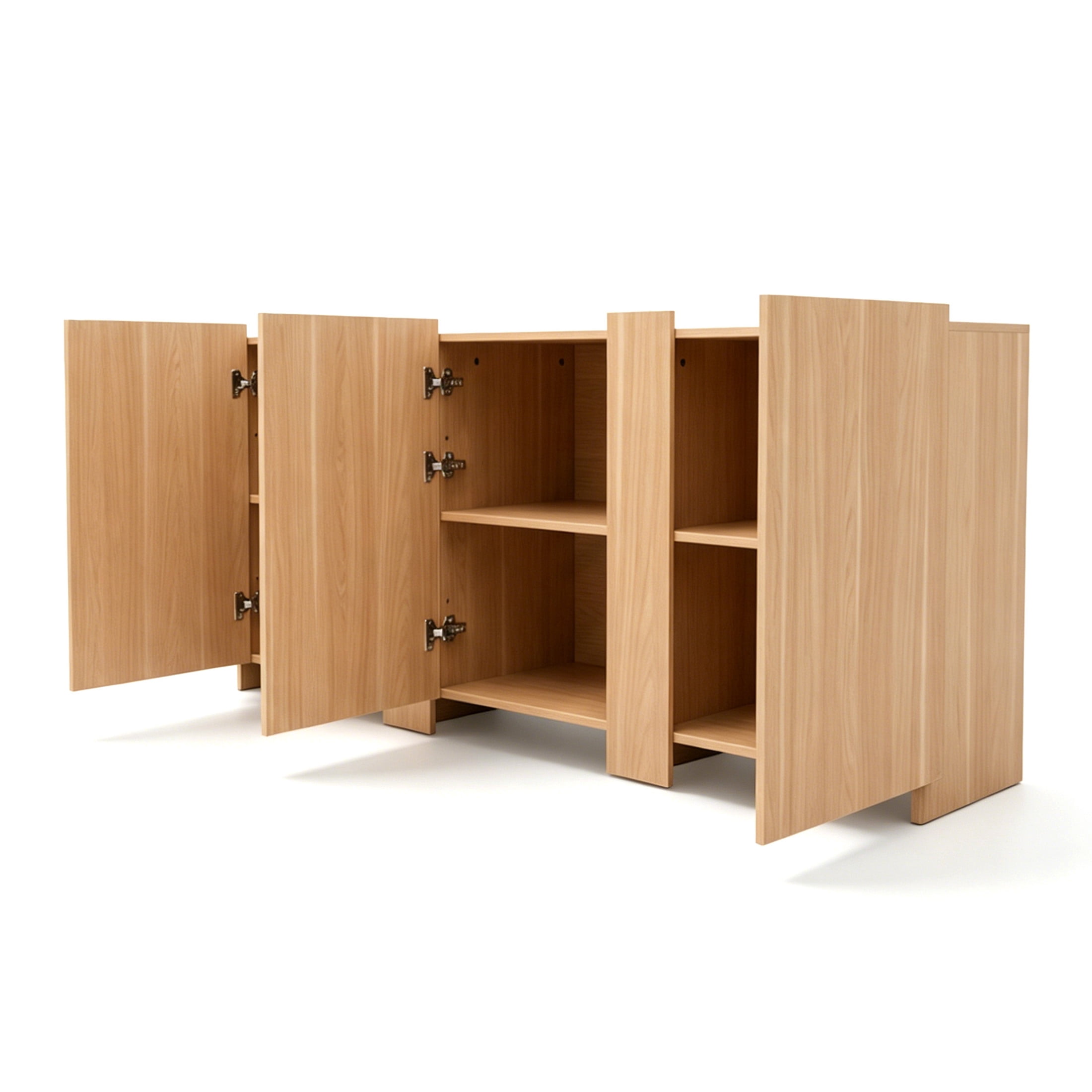 Christopher Knight Home 65.75" Modern Sideboard Cabinet with 3 Doors, Hidden Storage, Light Oak