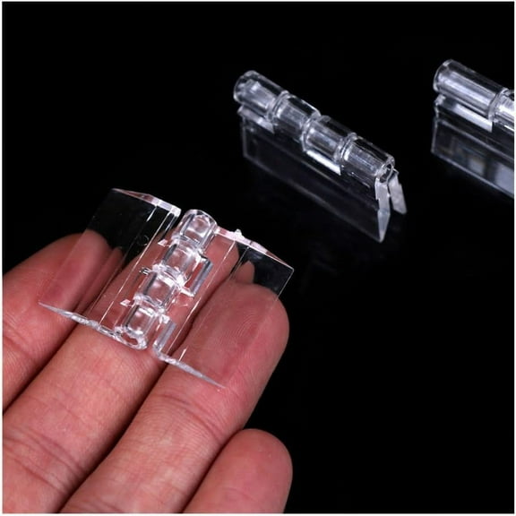 10Pcs Plastic Folding Hinges Transparent Hinge Durable Clear Acrylic Hinge Tools (Color : B)