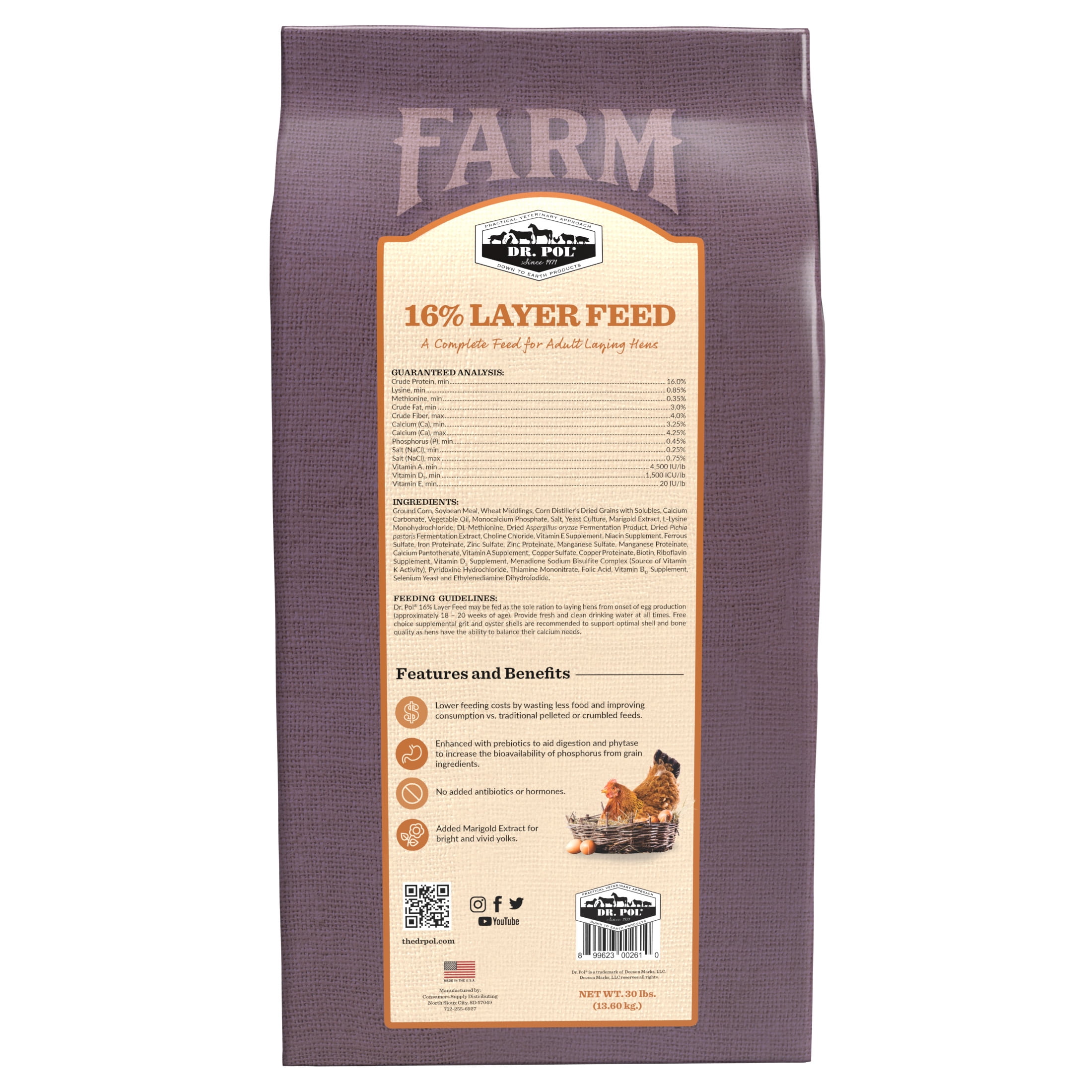 (3 pack) Dr. Pol Healthy Balance 16% Extruded Poultry Pearls Layer Chicken Feed, 6 lb. Bag