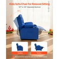 thumbnail image 2 of VEVOR Kids Reclining Chair, Toddler Recliner with Cup Holders and Pockets, 107° to 126° Adjustable Backrest, Easy-to-Clean PU Leather Recliner Couch with Footrest,for Boys & Girls,Children (Blue), 2 of 9