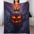 thumbnail image 4 of GXFC Halloween Pumpkin King blanket, comfortable and soft, warm casual blanket, printed design, winter sofa dormitory home decoration, must-have travel product. Size is 40x50 inches., 4 of 9