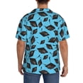thumbnail image 3 of Lsque Graduation Hats2 print Men's Cuban Collar Short Sleeve Shirt Summer Beachwear Casual Button Down Fashionable Vacation Leisure Shirt-XX-Large, 3 of 7