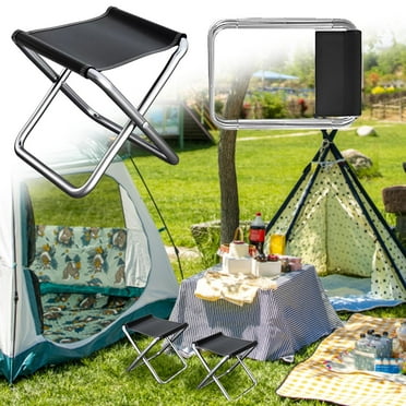 Camping Stool,Portable Folding Stool with Carry Bag,14in Portable Folding Chair 1Lbs Collapsible Camp Stool Outdoor Footstool for Travel Walking Hiking Fishing Picnic Barbecue