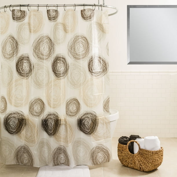 Splash Home High Quality EVA 5G Coil Shower curtain Liner Design for