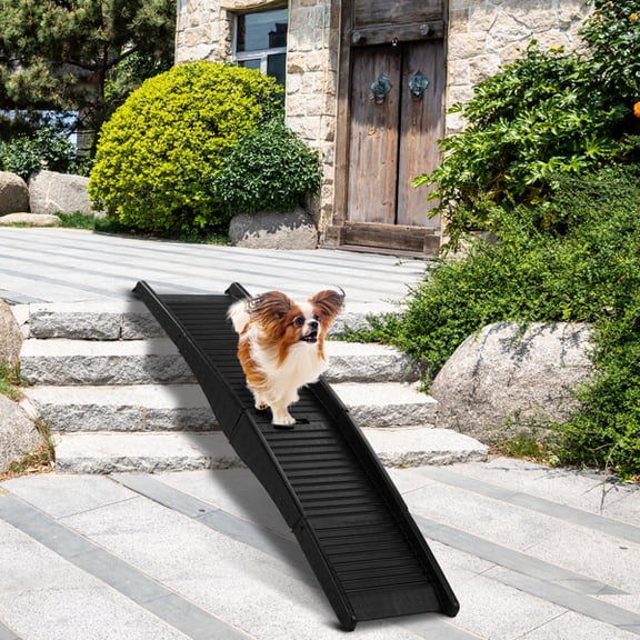 60" Nonslip Folding Dog Ramp, Tri-Fold Portable Lightweight Pet Ramp for Cars, Trucks and SUVs, 110 lbs Capacity