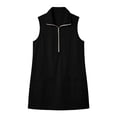 thumbnail image 5 of Women's Solid Color Lapel Sleeveless Zipper Dress Casual Fashion, 5 of 5