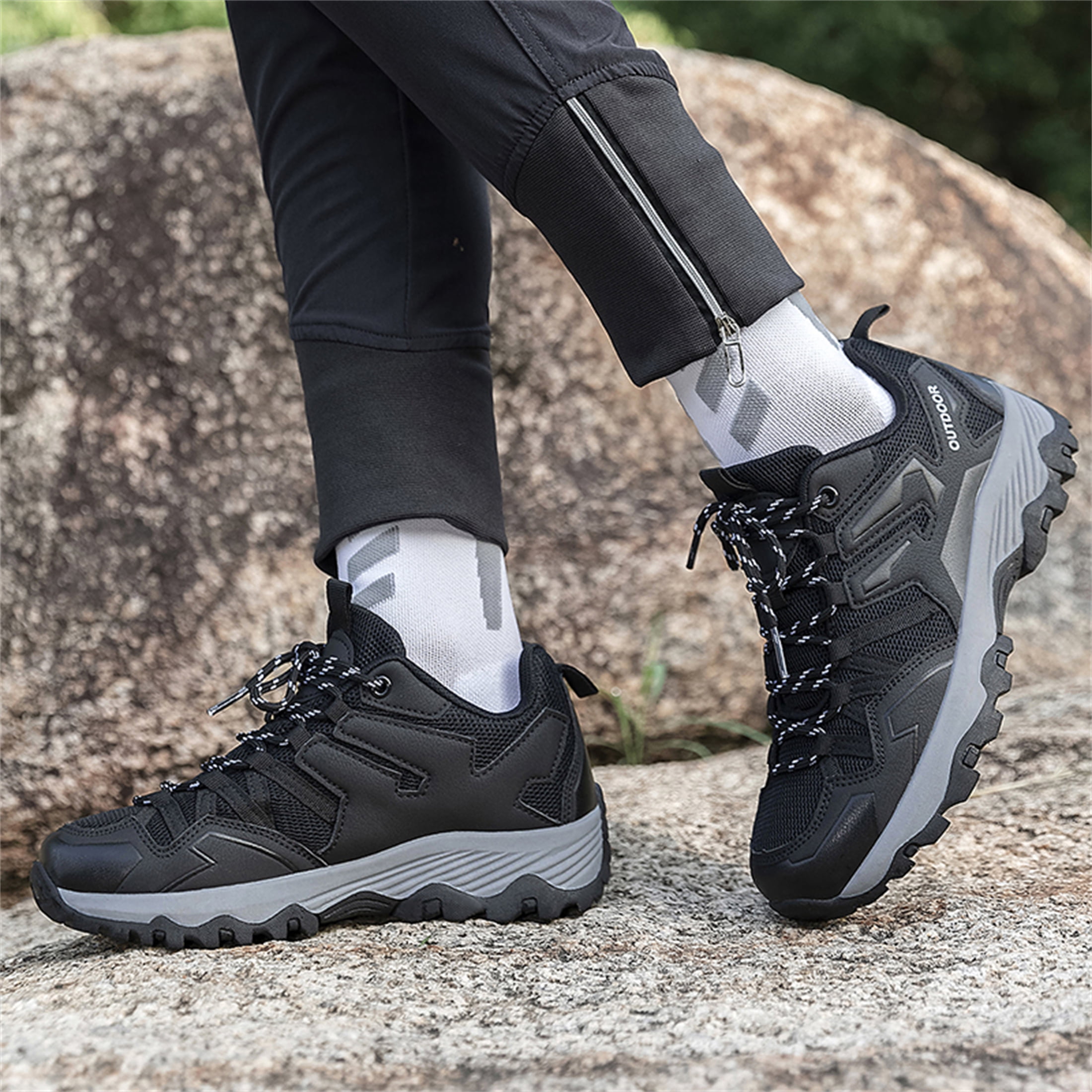 YOURDIARY Womens Mens Hiking Shoes Comfortable Breathable Anti-Slip Outdoor Hike Trekking Trails Shoe