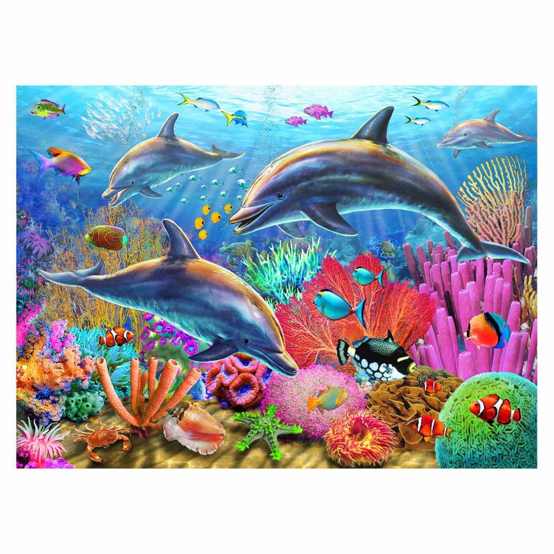 Children challenging and Entertaining Teenagers Friends and Family 6000 Pieces of Jigsaw Puzzle Scenery Ocean Dolphin is a Large Jigsaw Puzzle Toy Suitable for Adults
