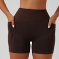thumbnail image 5 of Women’s High Waisted Workout Shorts with Pockets Tummy Control Seamless Yoga Biker Shorts for Running Gym Fitness Casual Activewear, 5 of 7