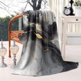 thumbnail image 2 of Gray Marble Gold Wave Pattern Blanket,Comfortable Soft Flannel Throw Blanket,All Season,Warm Lightweight Blankets for Sofa Bed Couch Living Room Chair,40"x50", 2 of 4