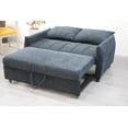 thumbnail image 5 of Miekor Furniture 58.27" Big Size Sofa Bed Navy Line Fabric Futon Couch with Adjustable Backrest, Modern Loveseat Sofa Sleeper for Living Room 09061, 5 of 16