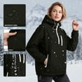 thumbnail image 2 of Lenpel Womens Rain Hooded Jackets Half Zip Drawstring Long Sleeve Windbreaker Jackets with Pockets Casual Loose Outdoor Coats(Black,Small), 2 of 7