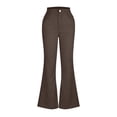 thumbnail image 4 of Hfyihgf Women Elegant Corduroy Flare Pants Elastic High Waist Vintage Bell Bottom Trousers with Pockets(Brown,XL), 4 of 6