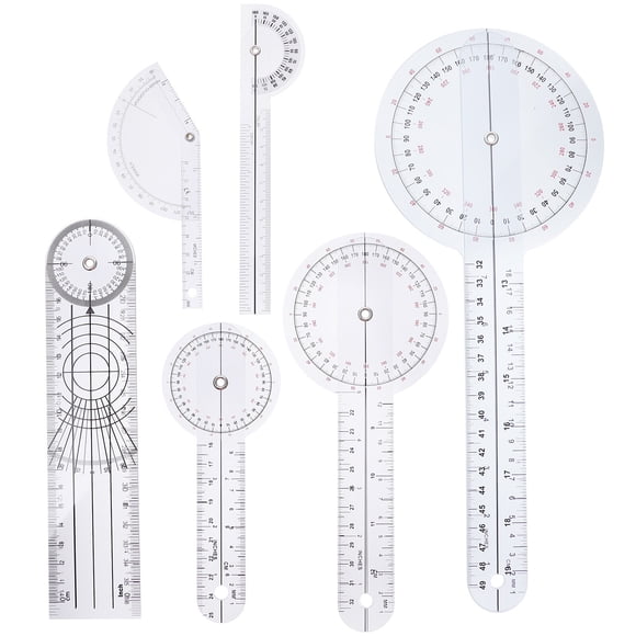 6pcs Angle Ruler Goniometer Medical Ruler Plastic Plastic Goniometer Protractor