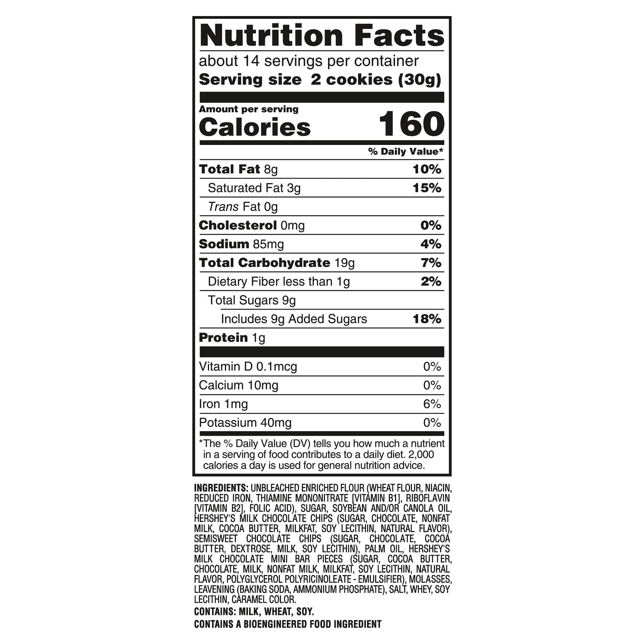 (3 pack) CHIPS AHOY! Hershey's Fudgy Milk Chocolate Chip Cookies, Family Size, 14.48 oz