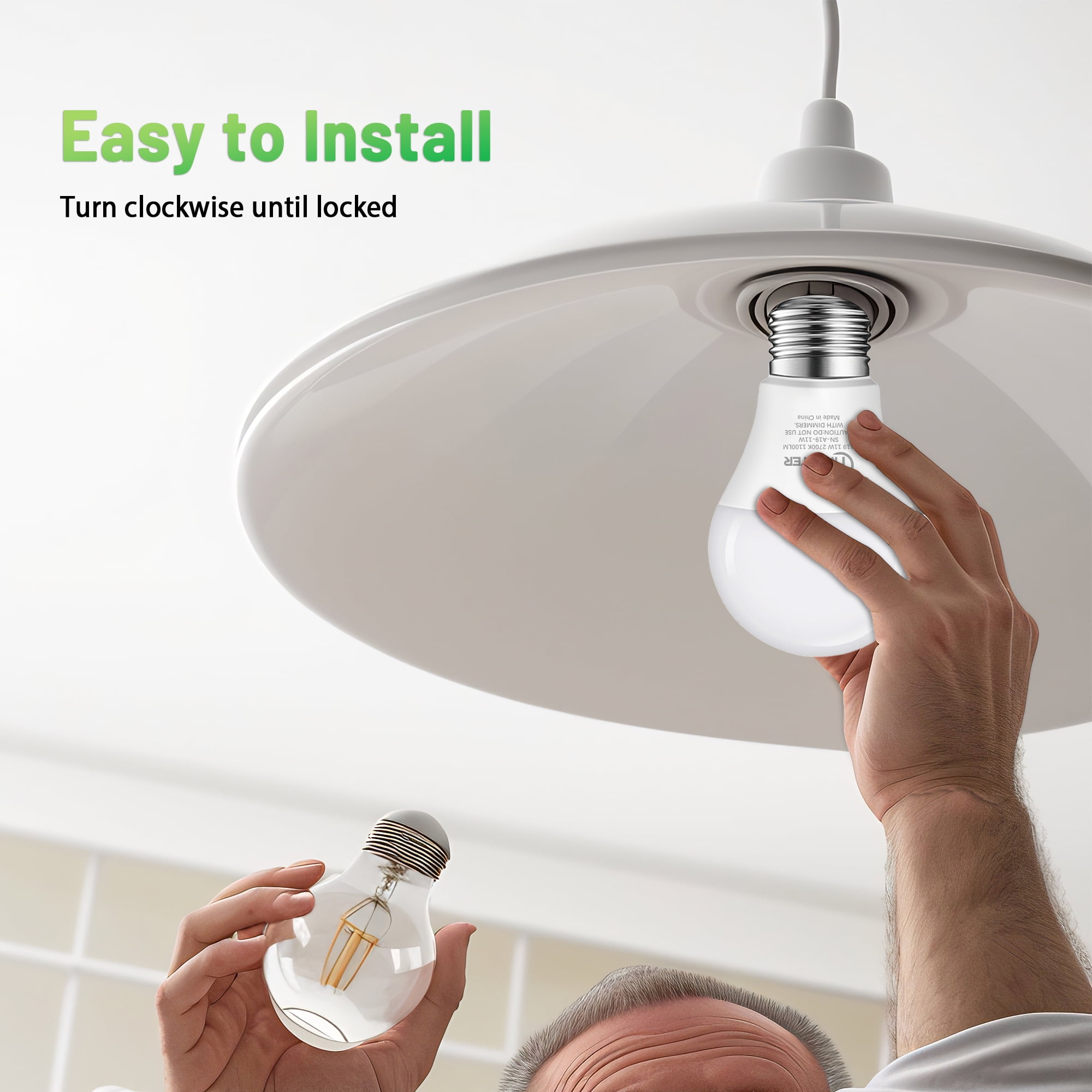 A19 LED Light Bulb, 75W Equivalent LED Bulb, 11W 2700K Warm White, 1100 Lumens, Non-Dimmable Light Bulbs, CRI 85+, No Flicker E26 Base Bulbs for Home Office, 10-Pack