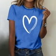 thumbnail image 7 of Ltctricy Women's T Shirts Short Sleeve Crew Neck Heart Printed Tunic Tops Casual Graphic Tees Loose Fit Blouses, 7 of 7