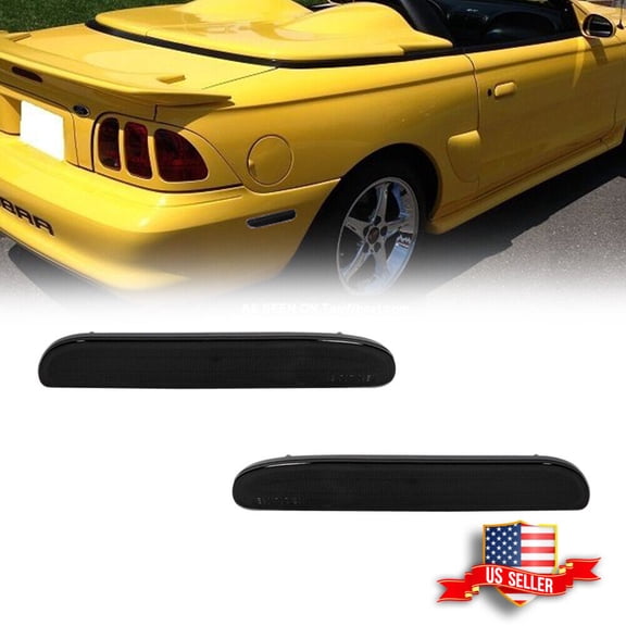 GTINTHEBOX OE-Spec Smoke Rear Side Marker Lights Reflectors For 1994 1995 1996 1997 1998 Ford Mustang
