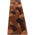 thumbnail image 1 of Custom Size Runner Rug Geometric Triangle Patchwork Brown Cut to Size Rug Runner Customize Your Own Runner Rug, 1 of 9