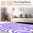 thumbnail image 2 of ODIKA 4'x6' Machine Washable Non-Slip Area Rug, Abstract Wave Motif in Purple and Bright Contrast High Traffic Rug, Purple, 459824, 2 of 7