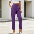 thumbnail image 4 of Hilenly Pull On Dress Pants for Women High Waisted Stretchy Work Pants Tapered Travel Golf Pants Office Slacks with Pockets, 4 of 8